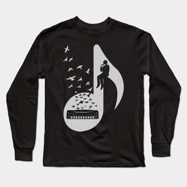 Musical - Harmonica Long Sleeve T-Shirt by barmalisiRTB